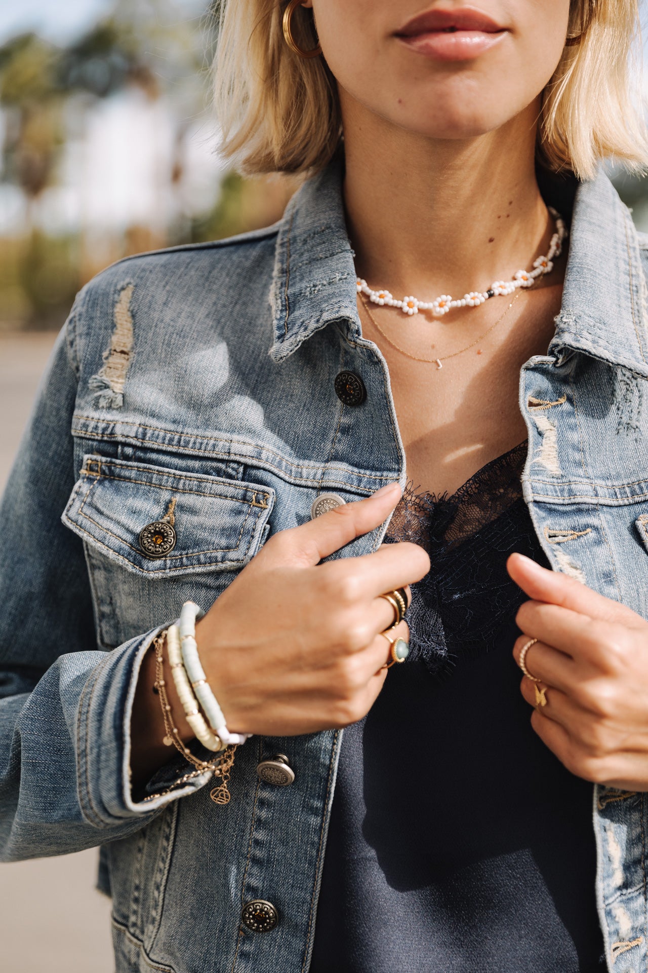 Veste courte en denim Femme Myriam native | Freeman T. Porter