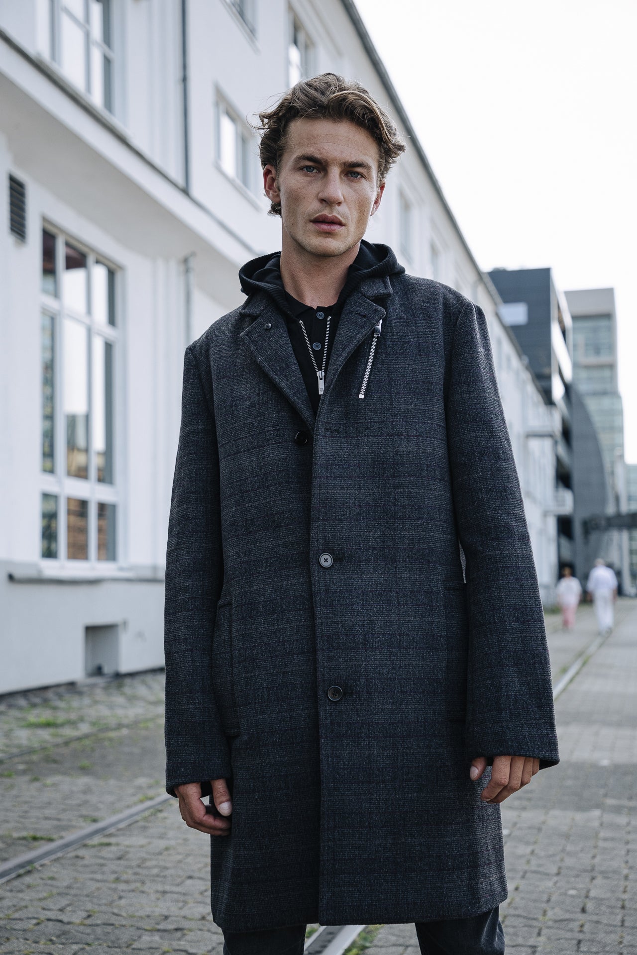 Veste à carreaux Men Danton Checks dark grey | Freeman T. Porter