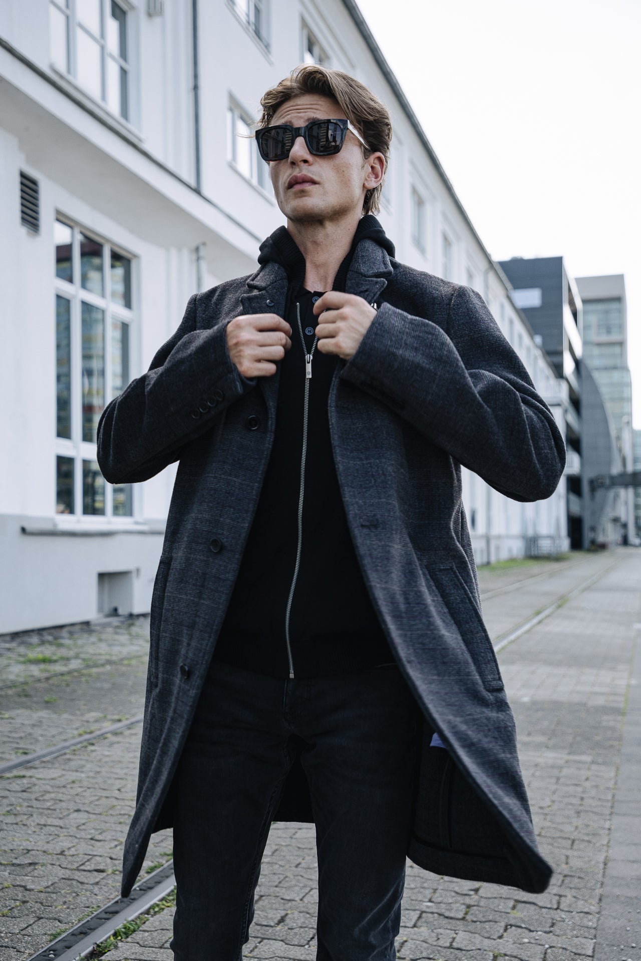 Veste à carreaux Men Danton Checks dark grey | Freeman T. Porter