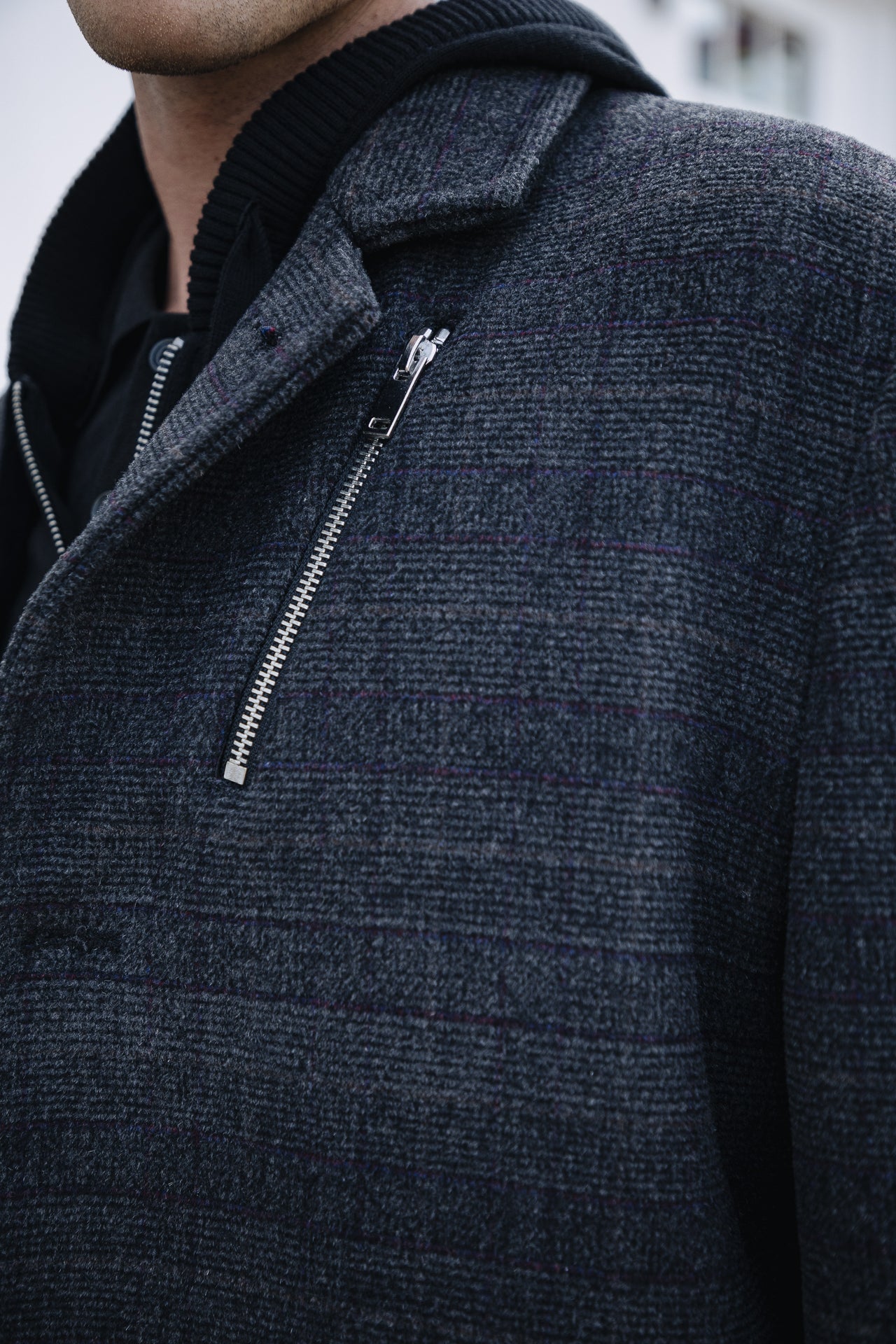 Veste à carreaux Men Danton Checks dark grey | Freeman T. Porter