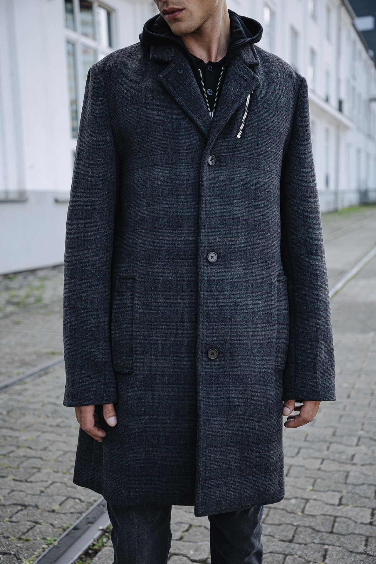 Veste à carreaux Men Danton Checks dark grey | Freeman T. Porter