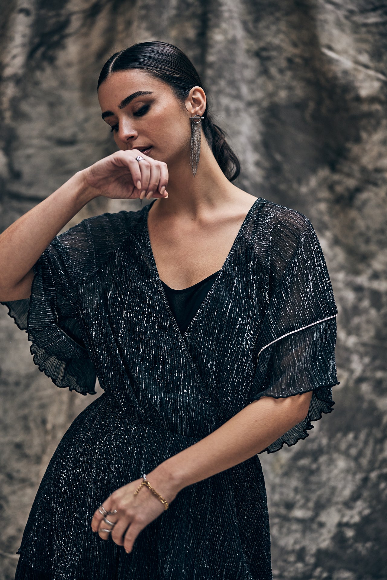 Robe cache-cœur Unisex Riana Shiny silver | Freeman T. Porter