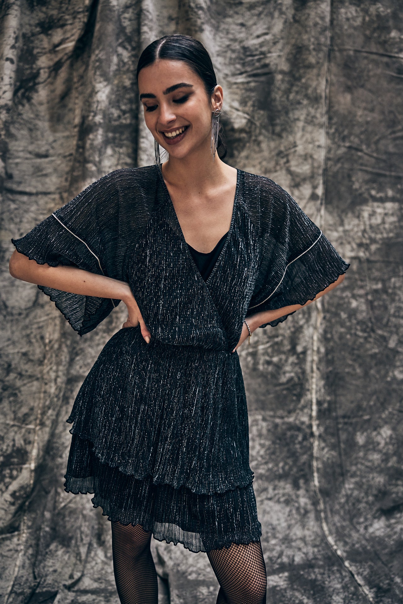 Robe cache-cœur Unisex Riana Shiny silver | Freeman T. Porter