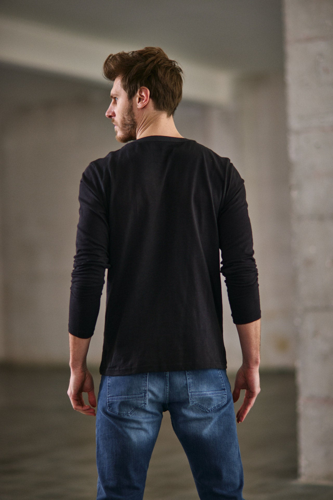 T-Shirt manches longues Hombres Sinbad black | Freeman T. Porter