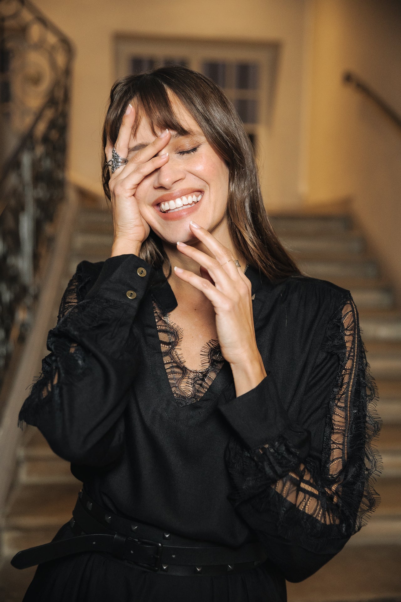 Robe manches longues Frau Riselle Plain Color black | Freeman T. Porter