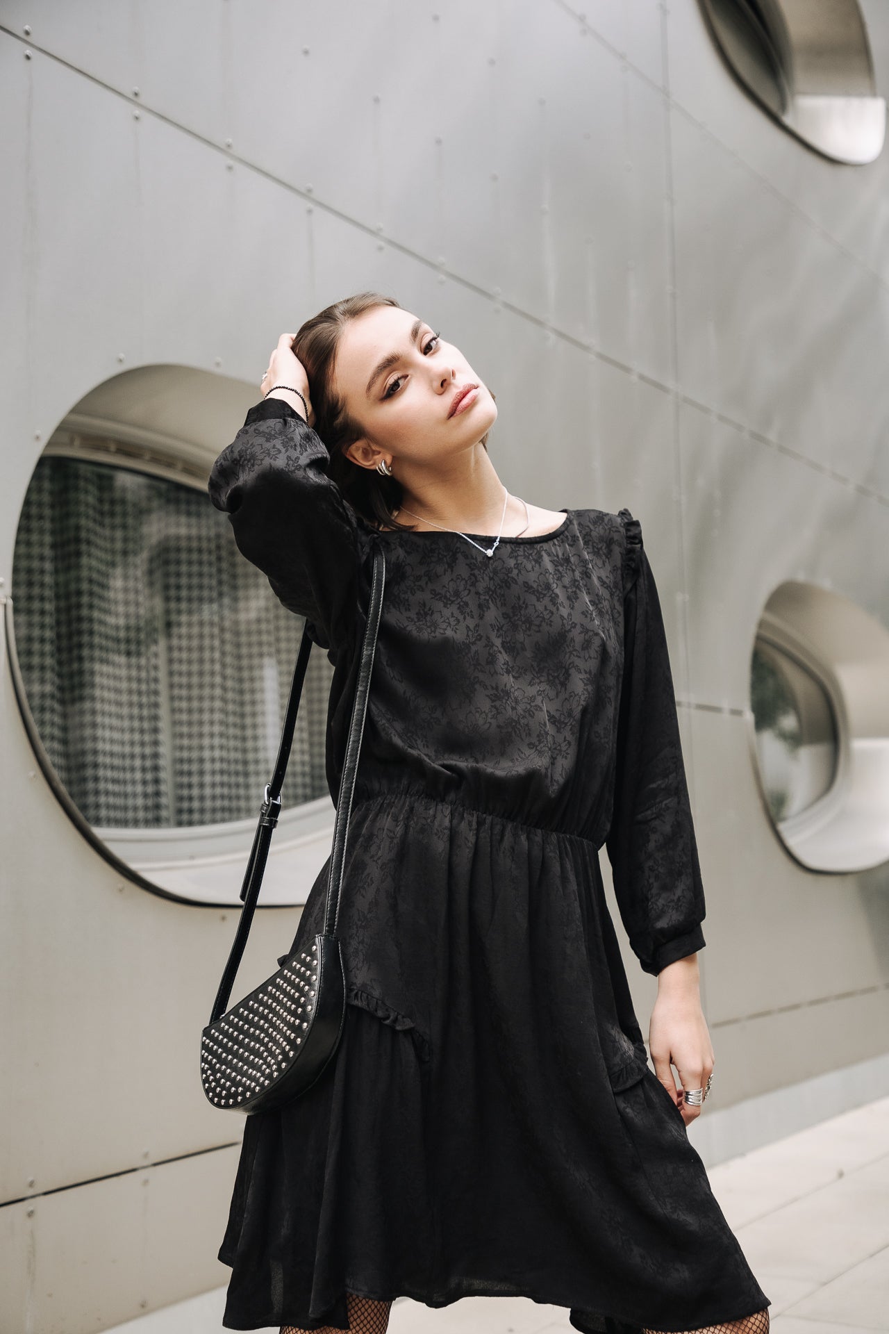 Robe courte Woman Ressa Jacquard black | Freeman T. Porter