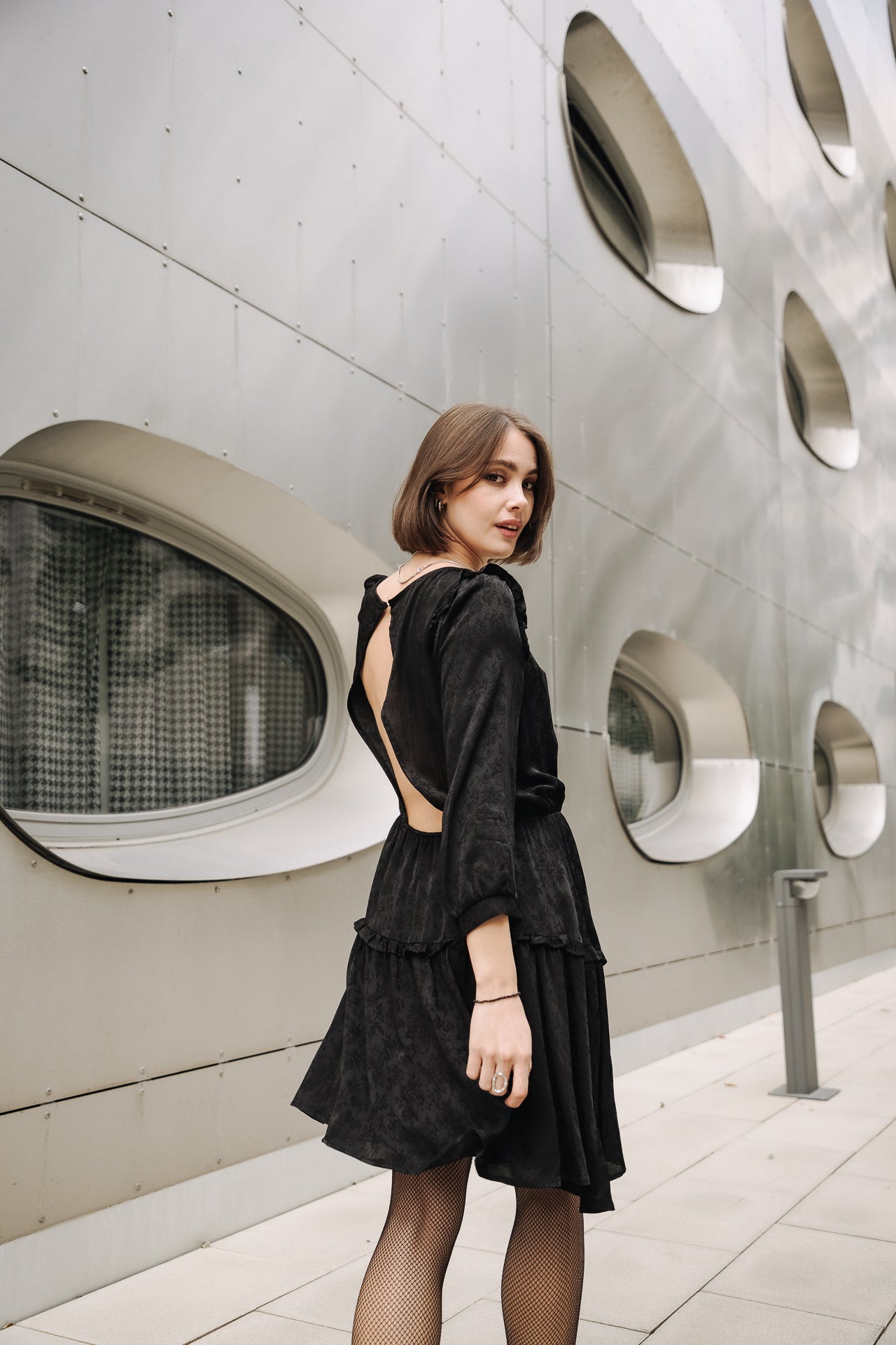 Robe courte Woman Ressa Jacquard black | Freeman T. Porter