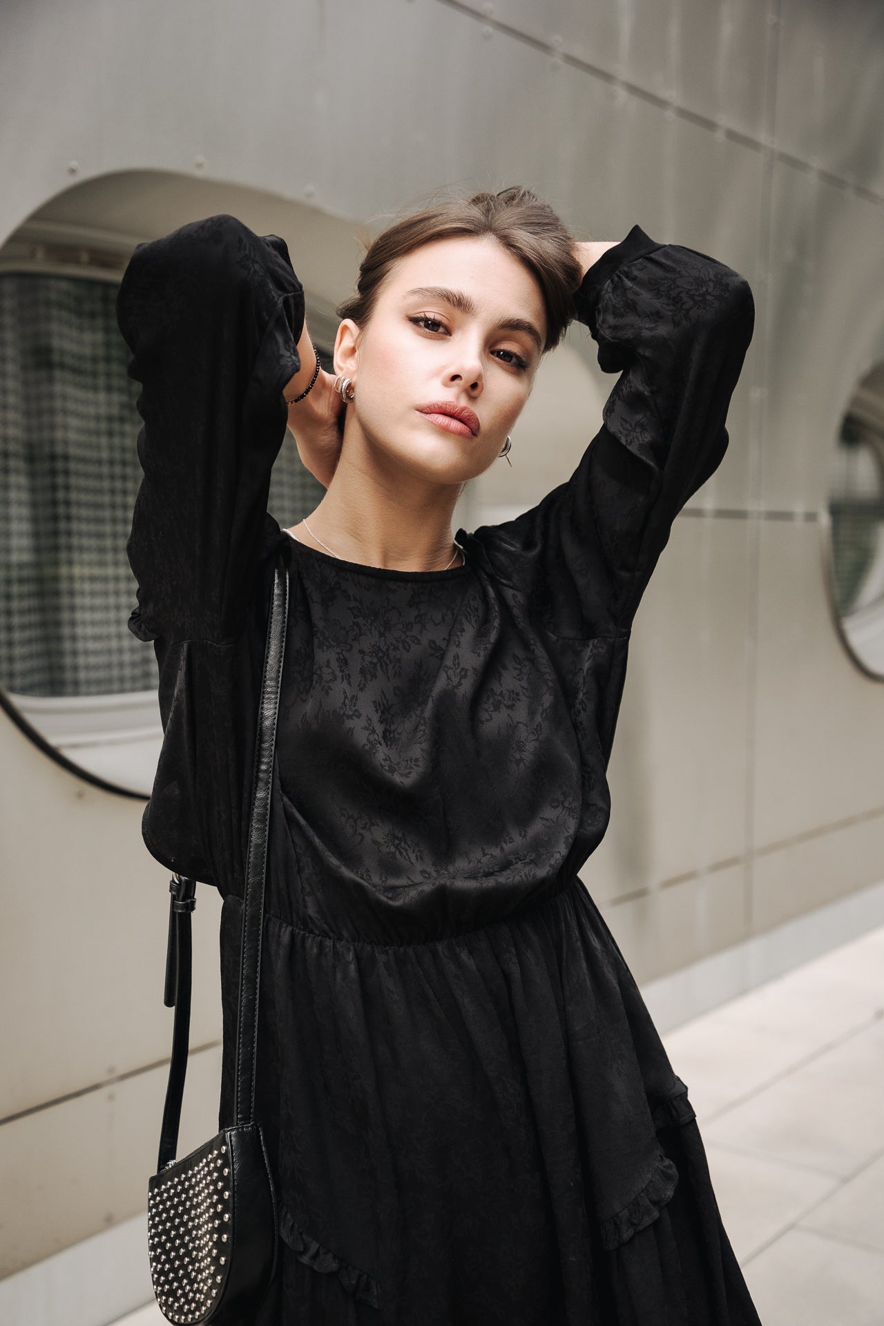 Robe courte Woman Ressa Jacquard black | Freeman T. Porter