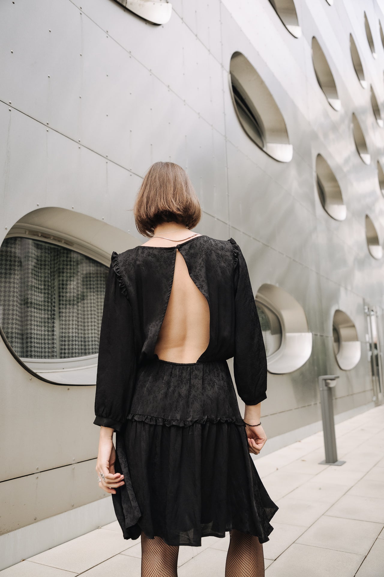 Robe courte Woman Ressa Jacquard black | Freeman T. Porter