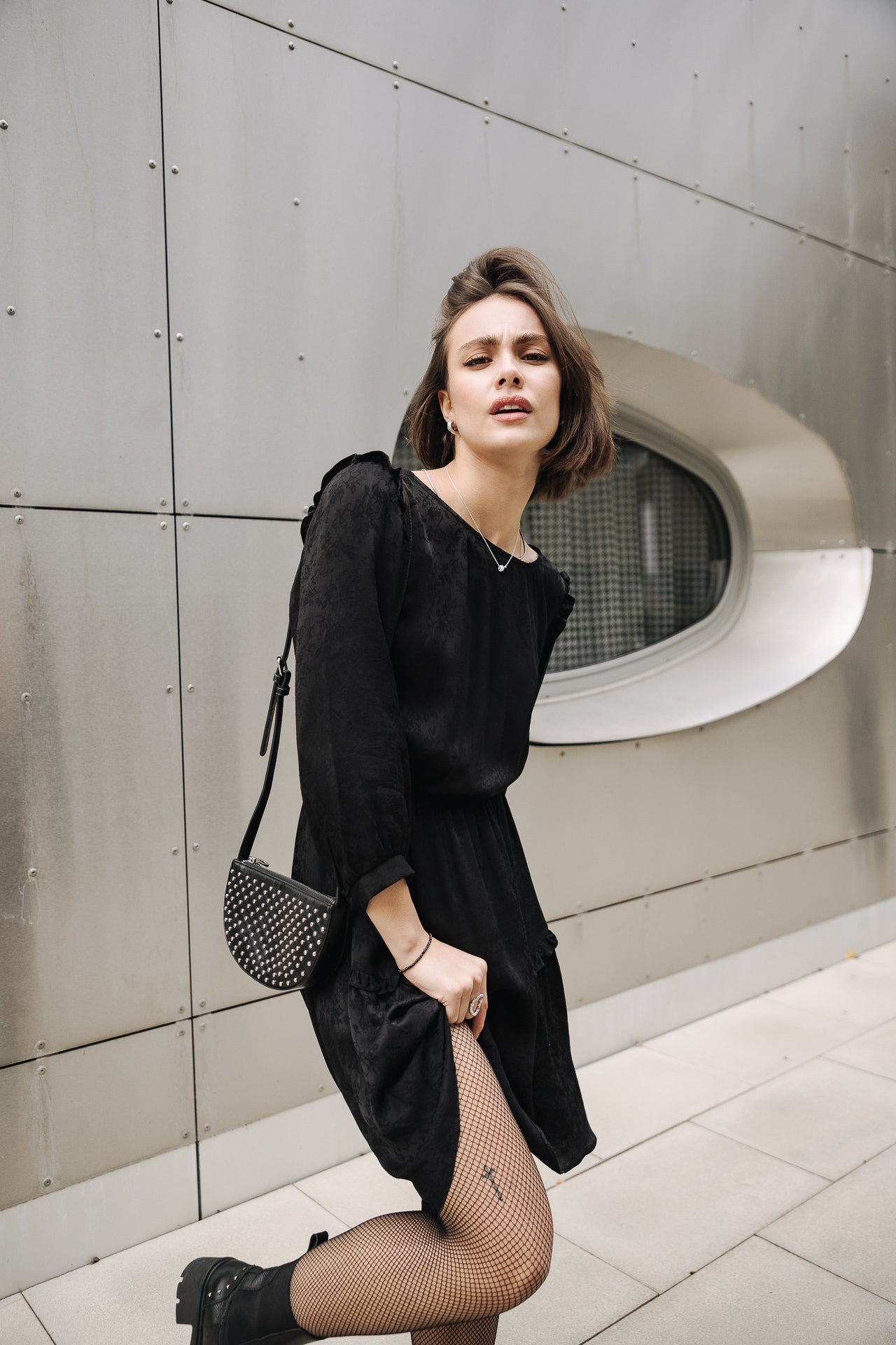 Robe courte Woman Ressa Jacquard black | Freeman T. Porter