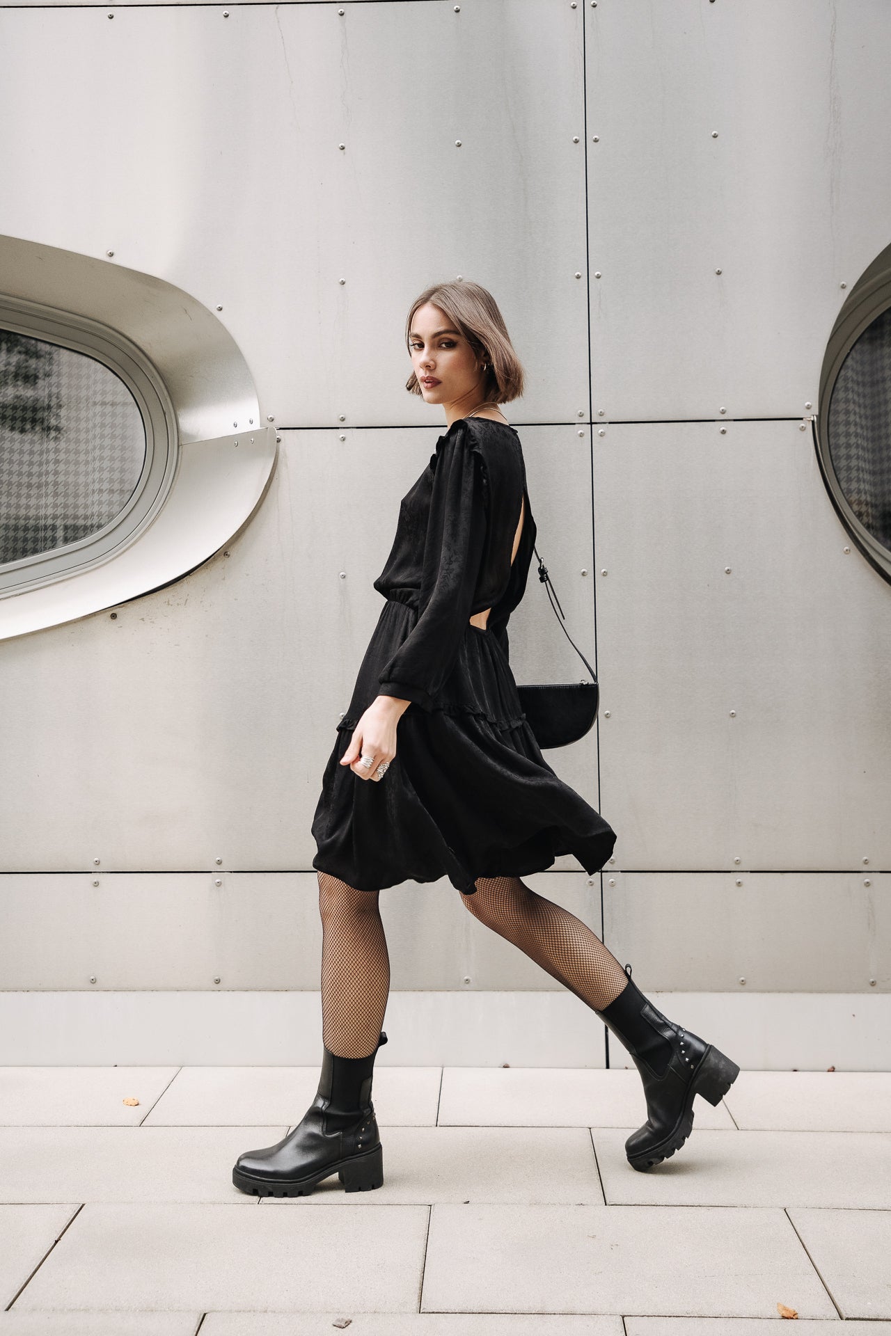 Robe courte Woman Ressa Jacquard black | Freeman T. Porter