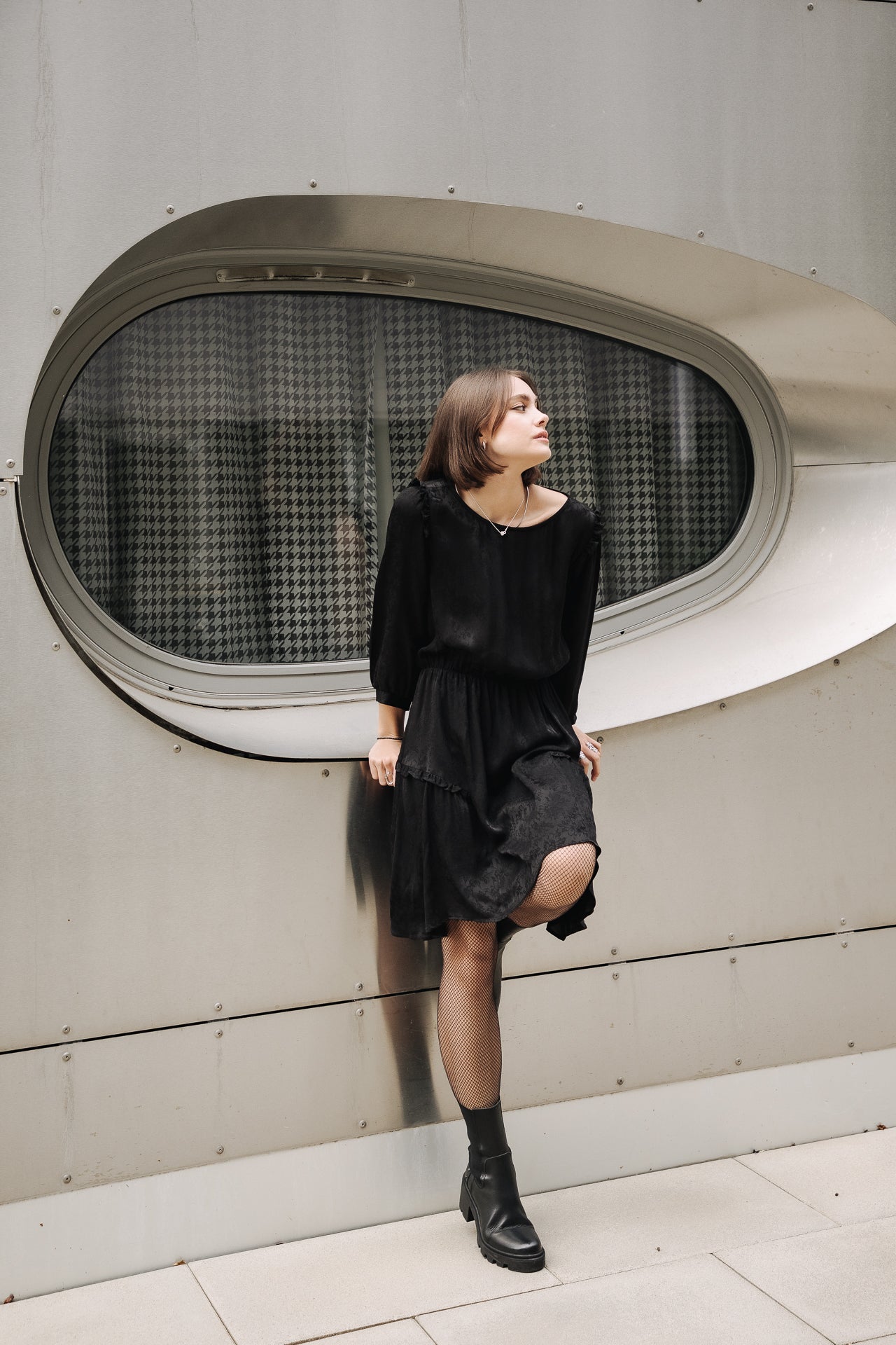 Robe courte Woman Ressa Jacquard black | Freeman T. Porter