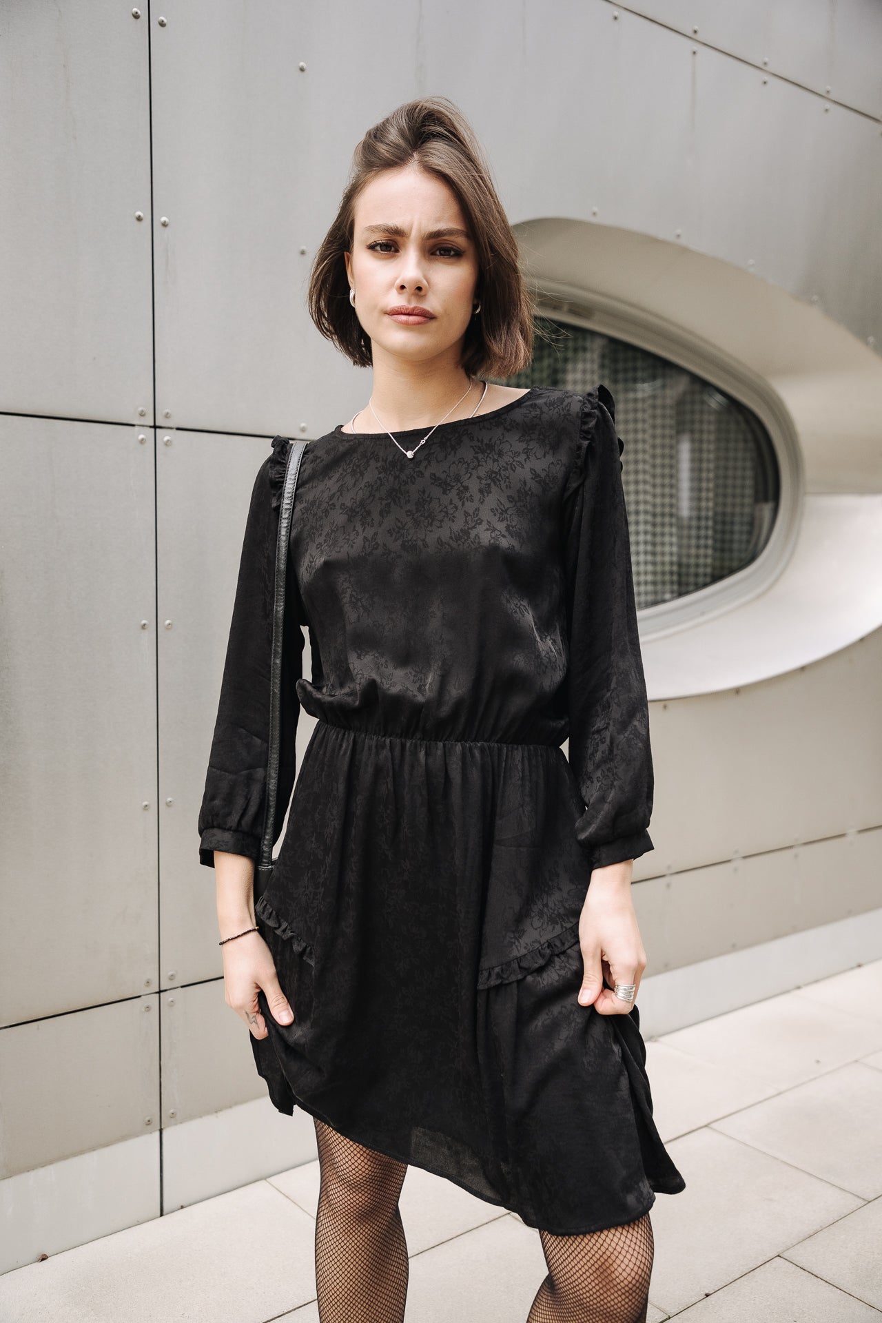 Robe courte Woman Ressa Jacquard black | Freeman T. Porter