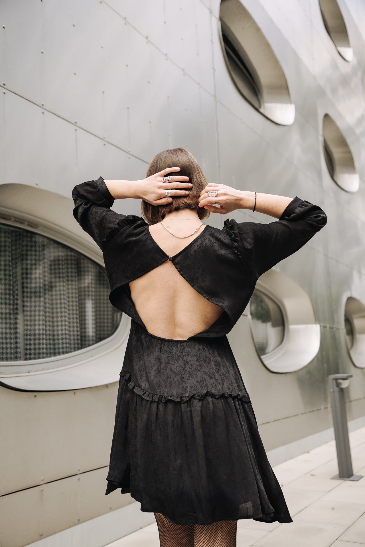 Robe courte Woman Ressa Jacquard black | Freeman T. Porter