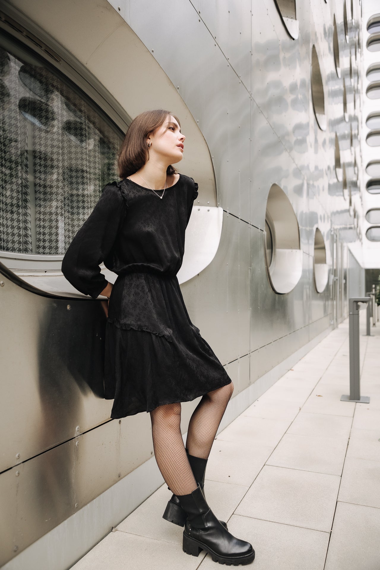 Robe courte Woman Ressa Jacquard black | Freeman T. Porter