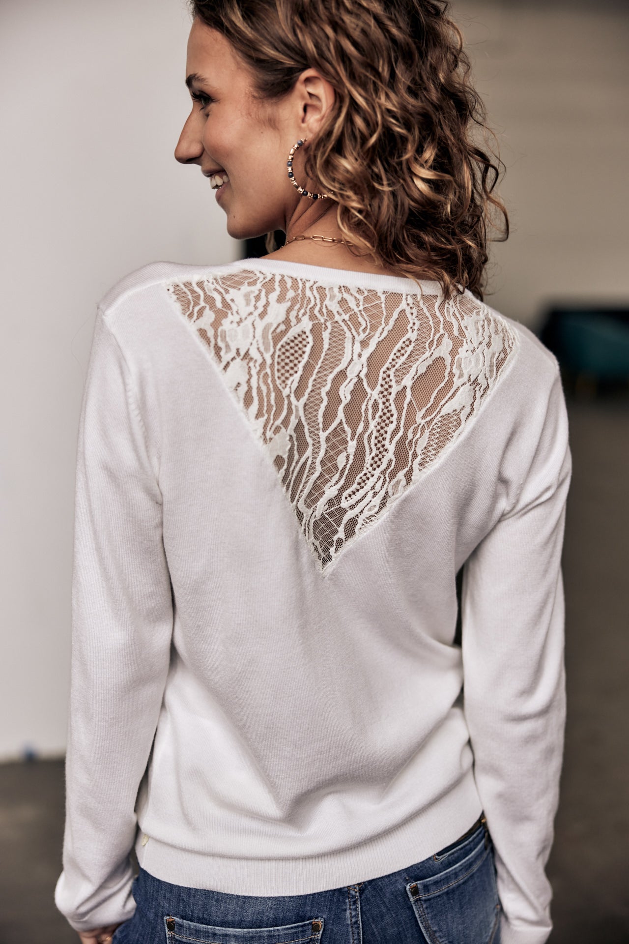Pull manches longues Woman Parcia Lace white | Freeman T. Porter