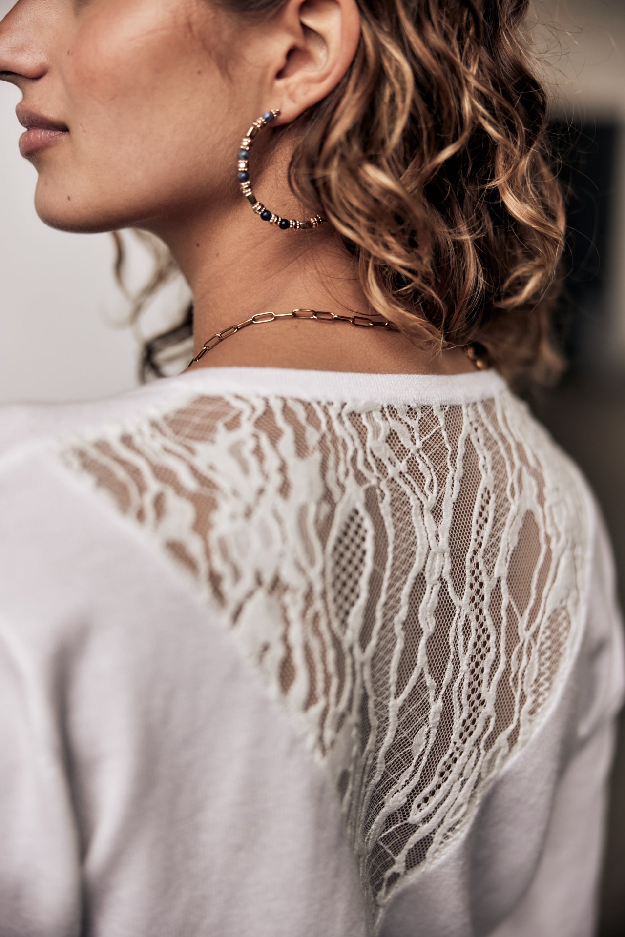 Pull manches longues Woman Parcia Lace white | Freeman T. Porter