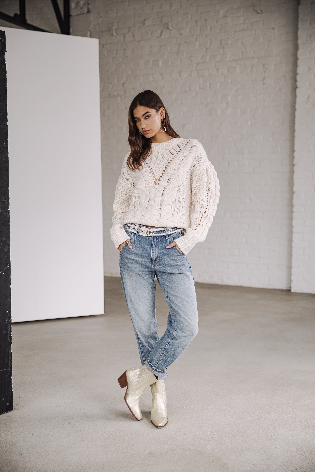 Pull manches ballon Femme Prudence egret | Freeman T. Porter
