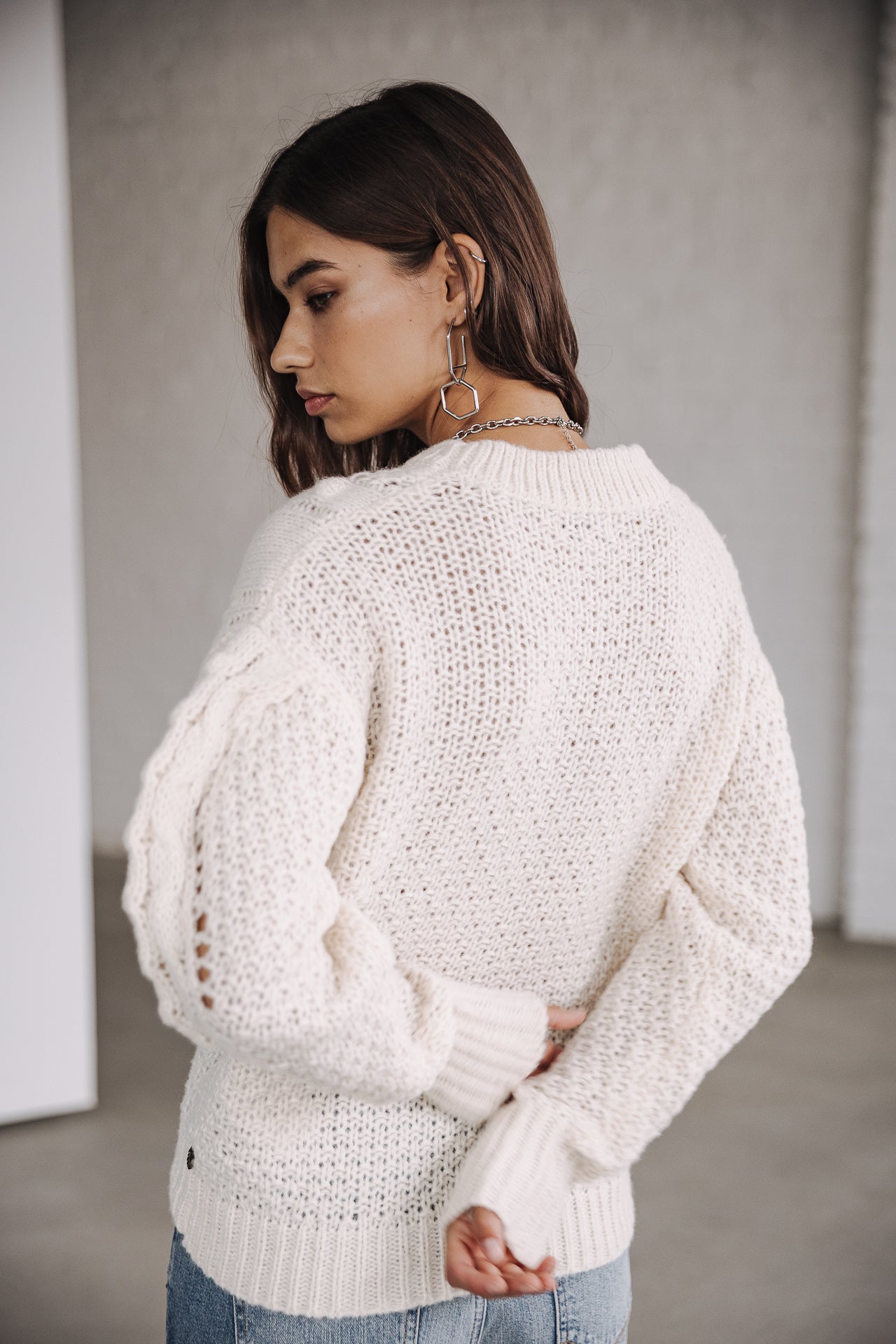 Pull manches ballon Femme Prudence egret | Freeman T. Porter