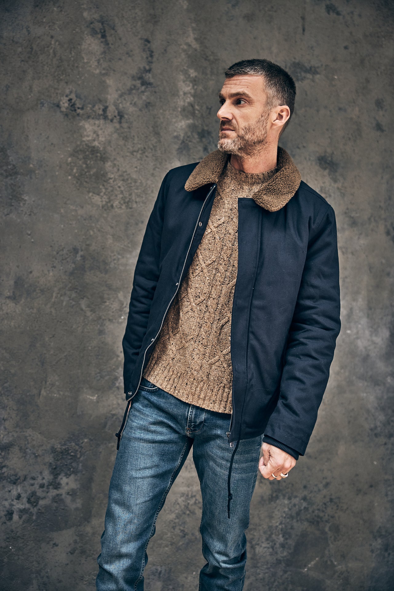 Pull col rond Unisex Helmut Mille Fili camel chine | Freeman T. Porter