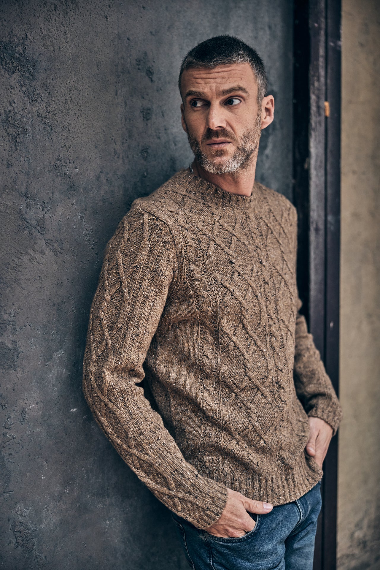 Pull col rond Unisex Helmut Mille Fili camel chine | Freeman T. Porter