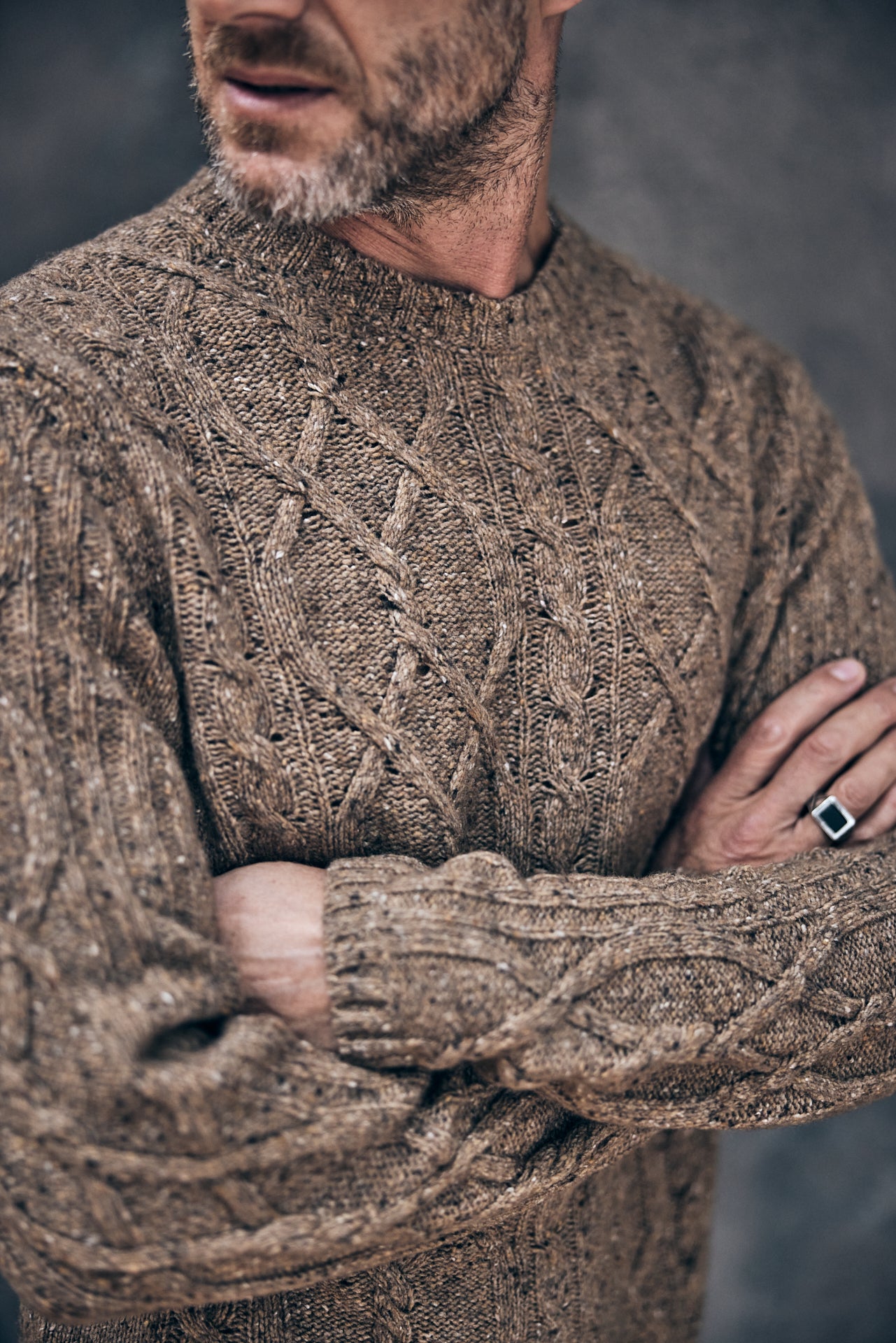 Pull col rond Unisex Helmut Mille Fili camel chine | Freeman T. Porter