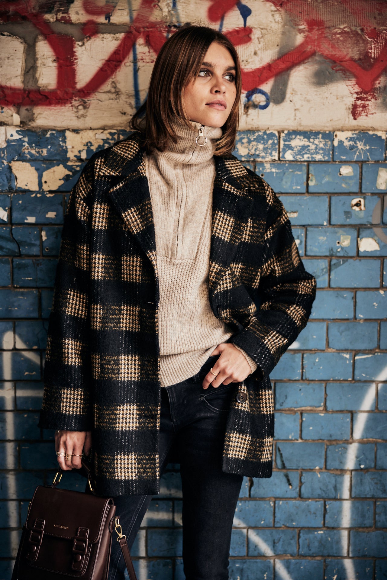 Manteau en drap de laine Femme Micky Woods golden oak | Freeman T. Porter