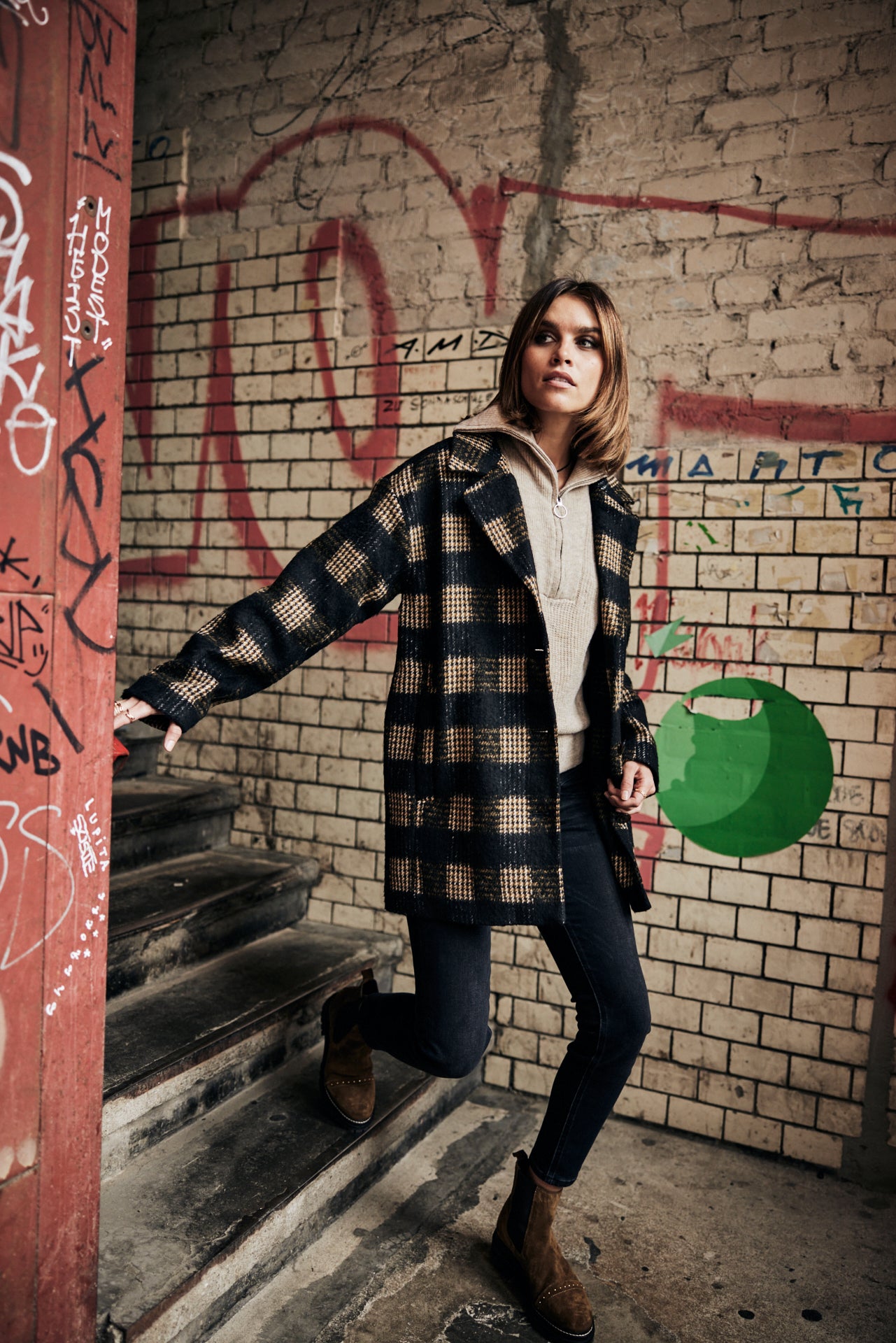 Manteau en drap de laine Femme Micky Woods golden oak | Freeman T. Porter
