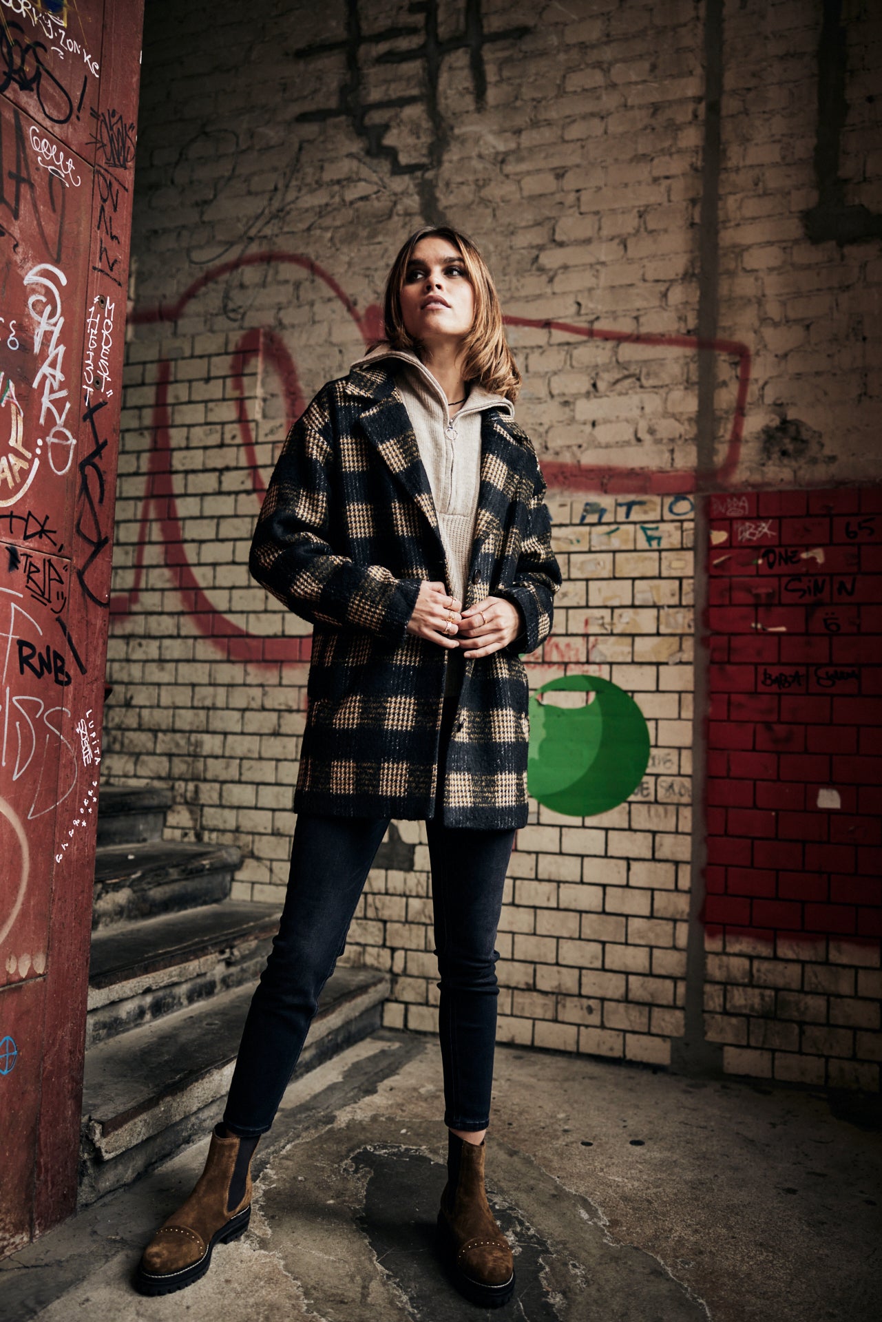 Manteau en drap de laine Femme Micky Woods golden oak | Freeman T. Porter