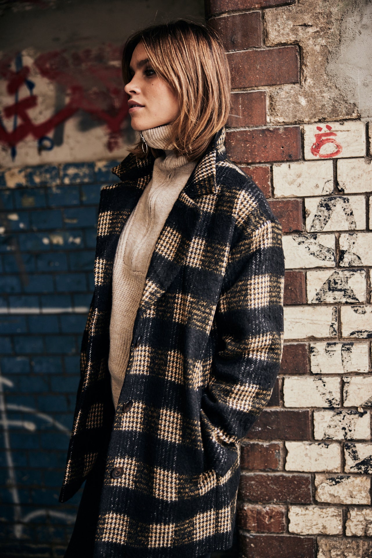 Manteau en drap de laine Femme Micky Woods golden oak | Freeman T. Porter