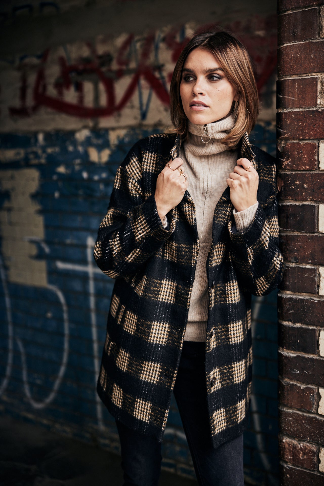 Manteau en drap de laine Femme Micky Woods golden oak | Freeman T. Porter