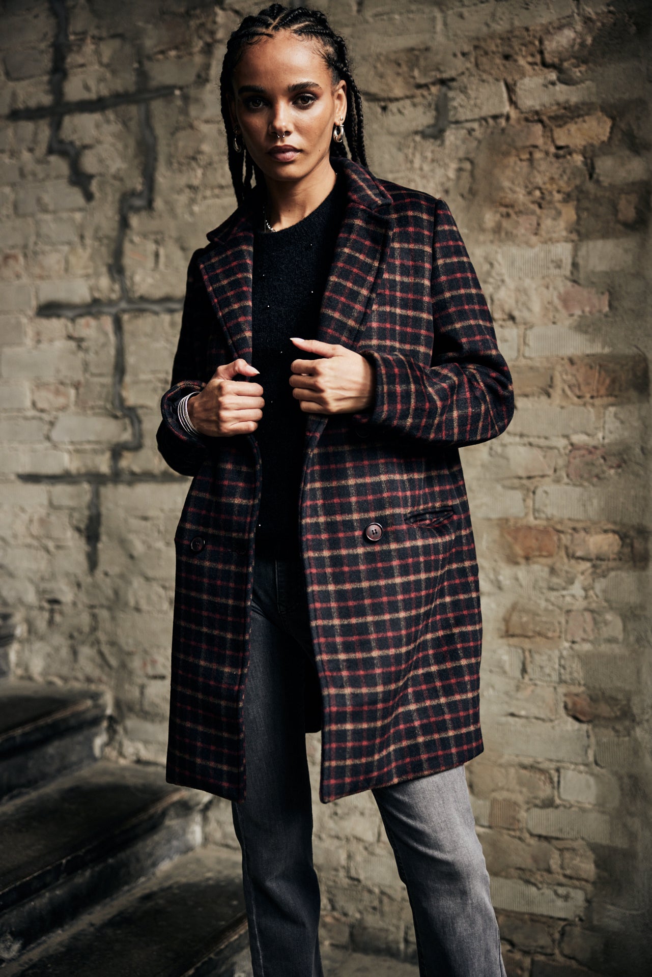 Manteau en drap de laine Mujer Maryline British black | Freeman T. Porter