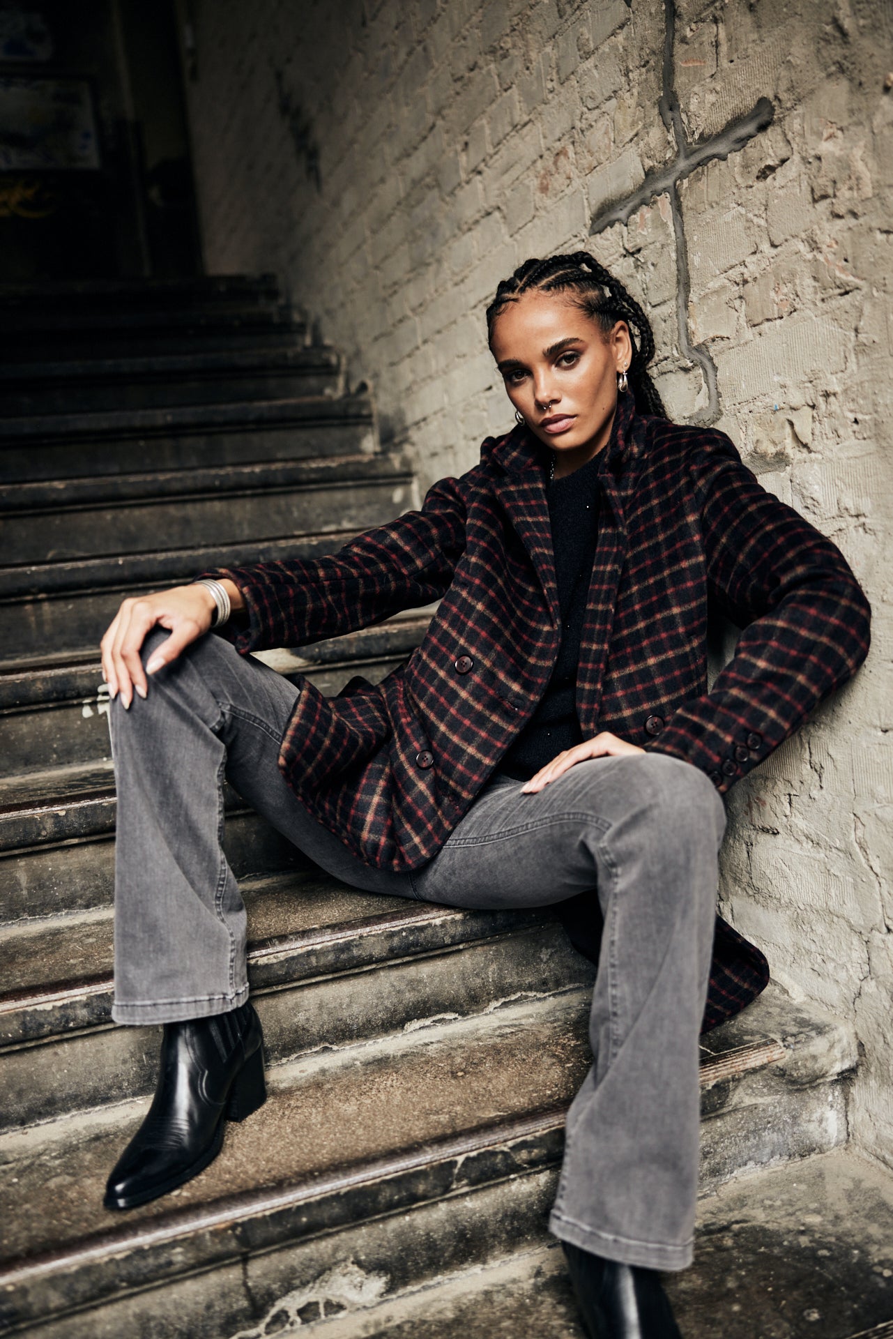 Manteau en drap de laine Frau Maryline British black | Freeman T. Porter