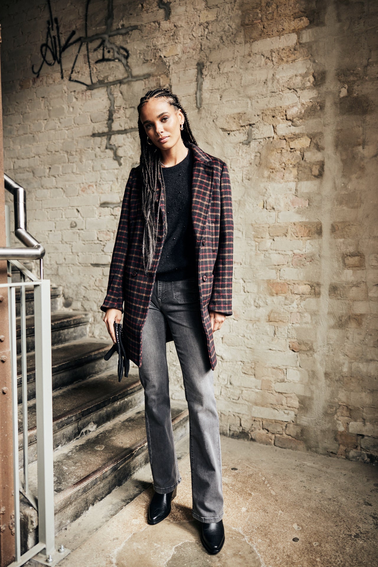 Manteau en drap de laine Frau Maryline British black | Freeman T. Porter