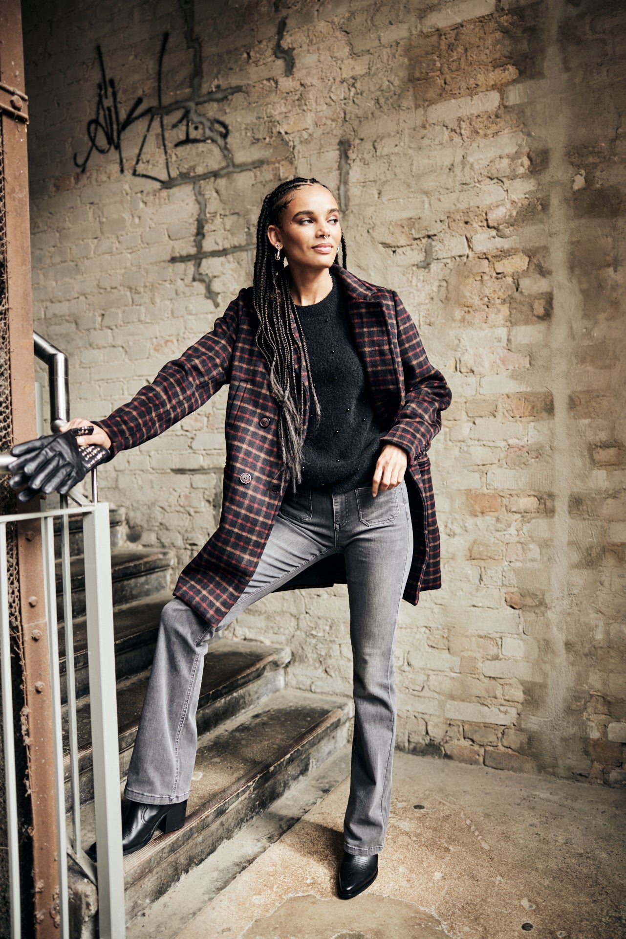 Manteau en drap de laine Frau Maryline British black | Freeman T. Porter