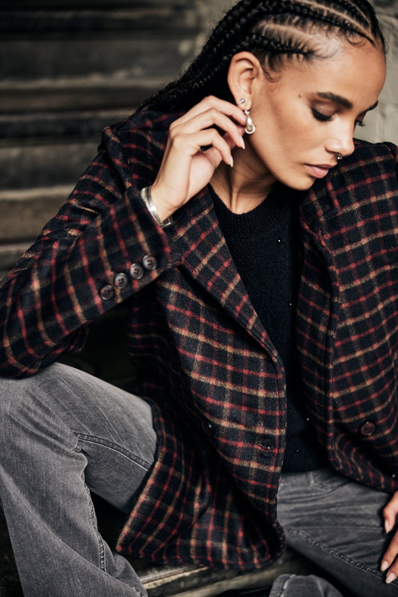 Manteau en drap de laine Frau Maryline British black | Freeman T. Porter