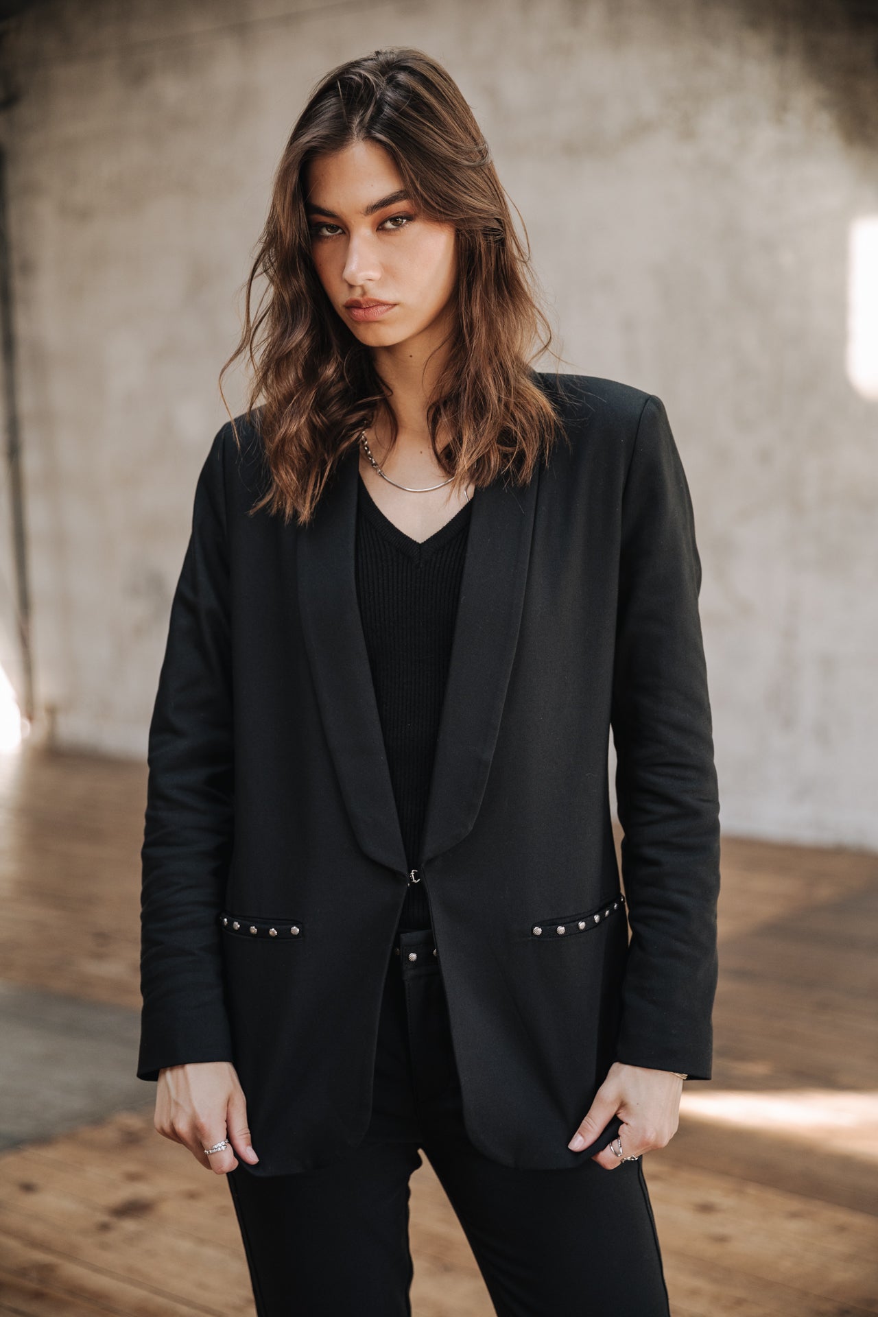 Blazer cintré Femme Stessy Polyneo black | Freeman T. Porter