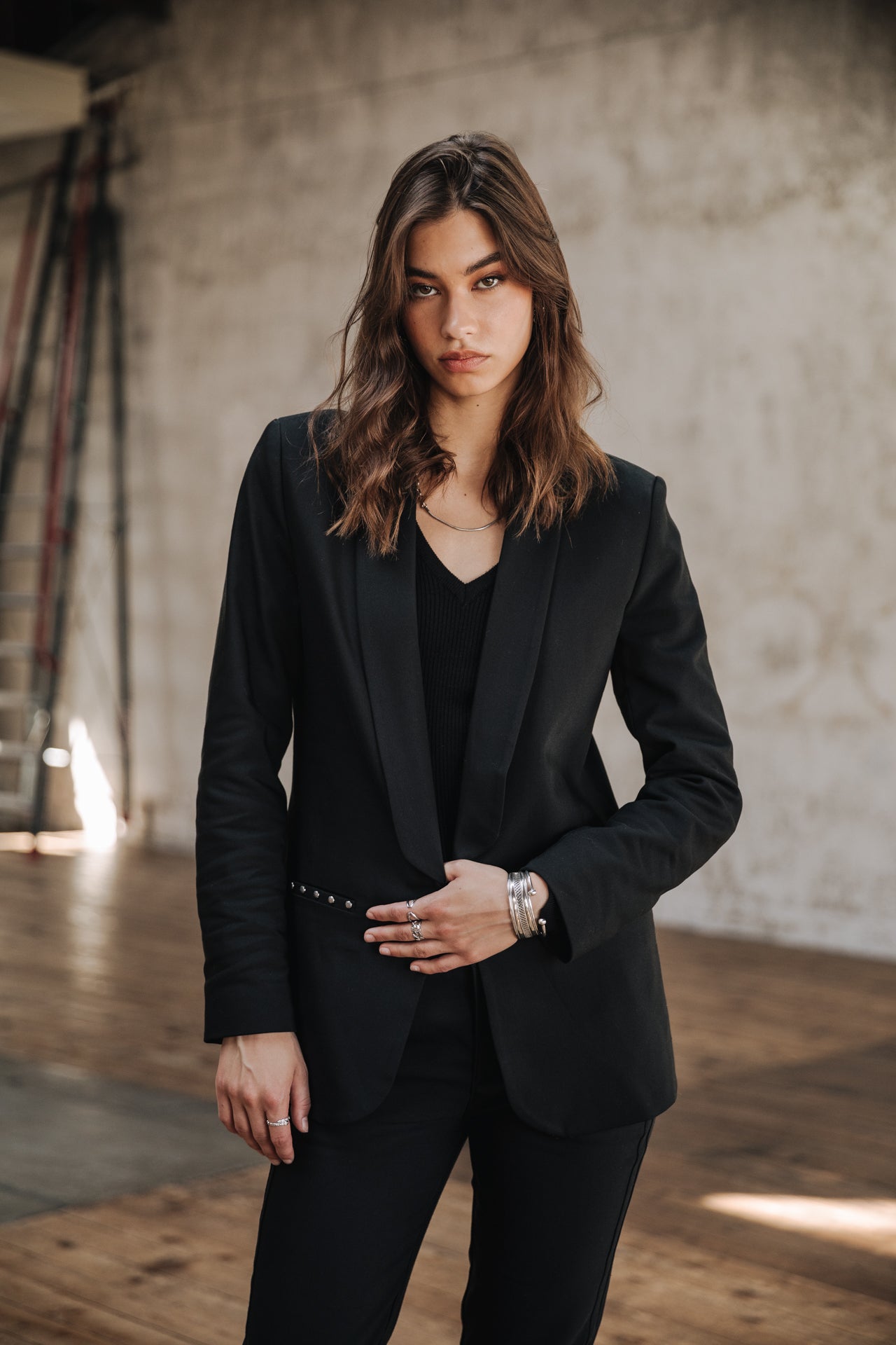 Blazer cintré Femme Stessy Polyneo black | Freeman T. Porter