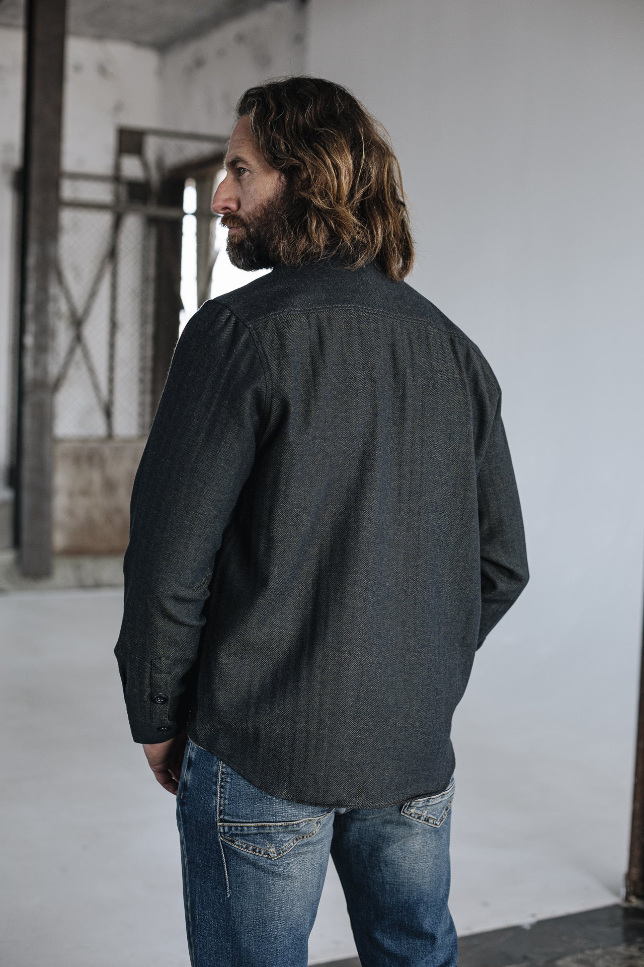 Surchemise Unisex Bolton Herringbone dusty olive | Freeman T. Porter