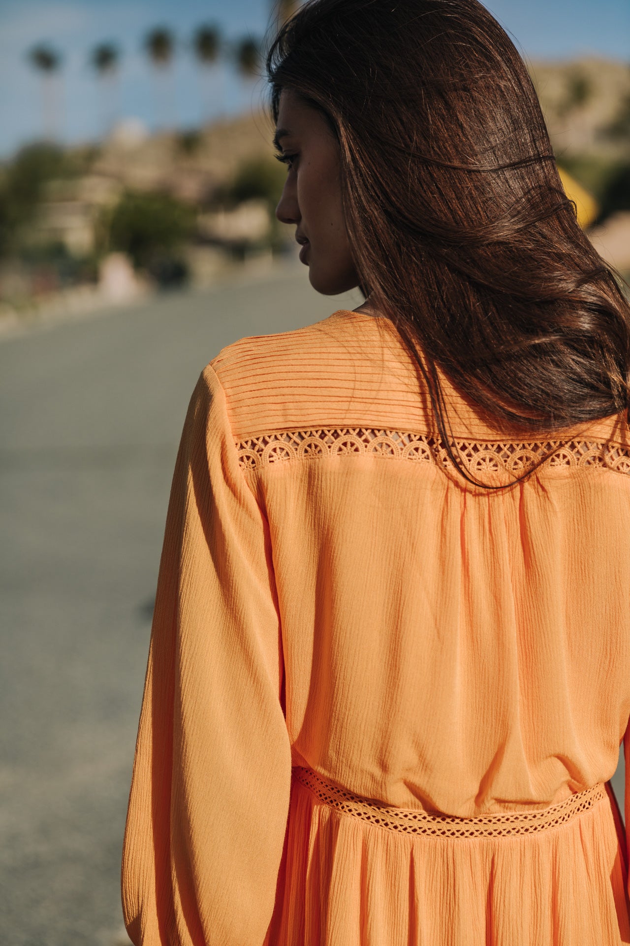Robe courte ample Frau Rafilda Plain Color safran | Freeman T. Porter