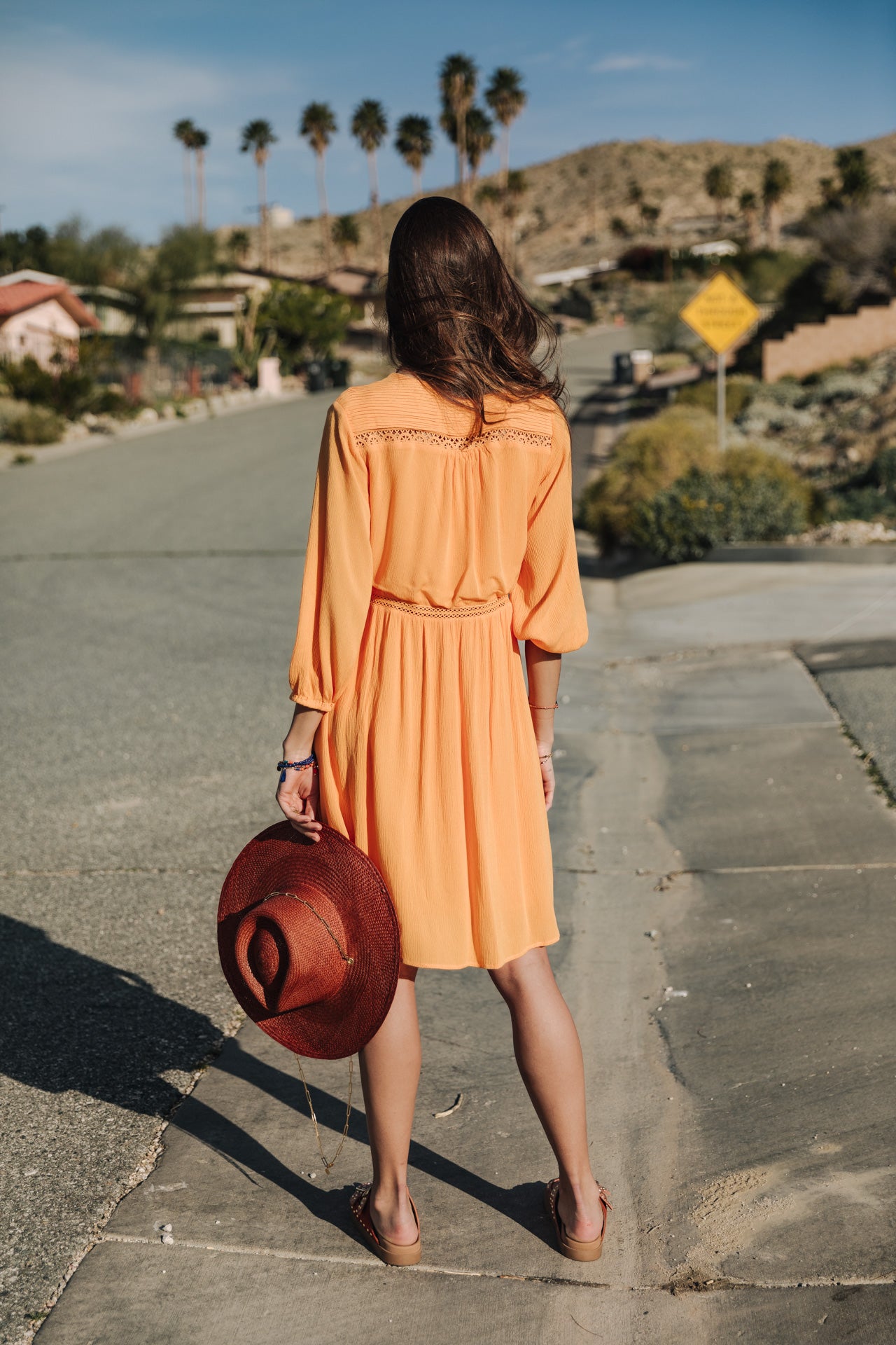 Robe courte ample Frau Rafilda Plain Color safran | Freeman T. Porter