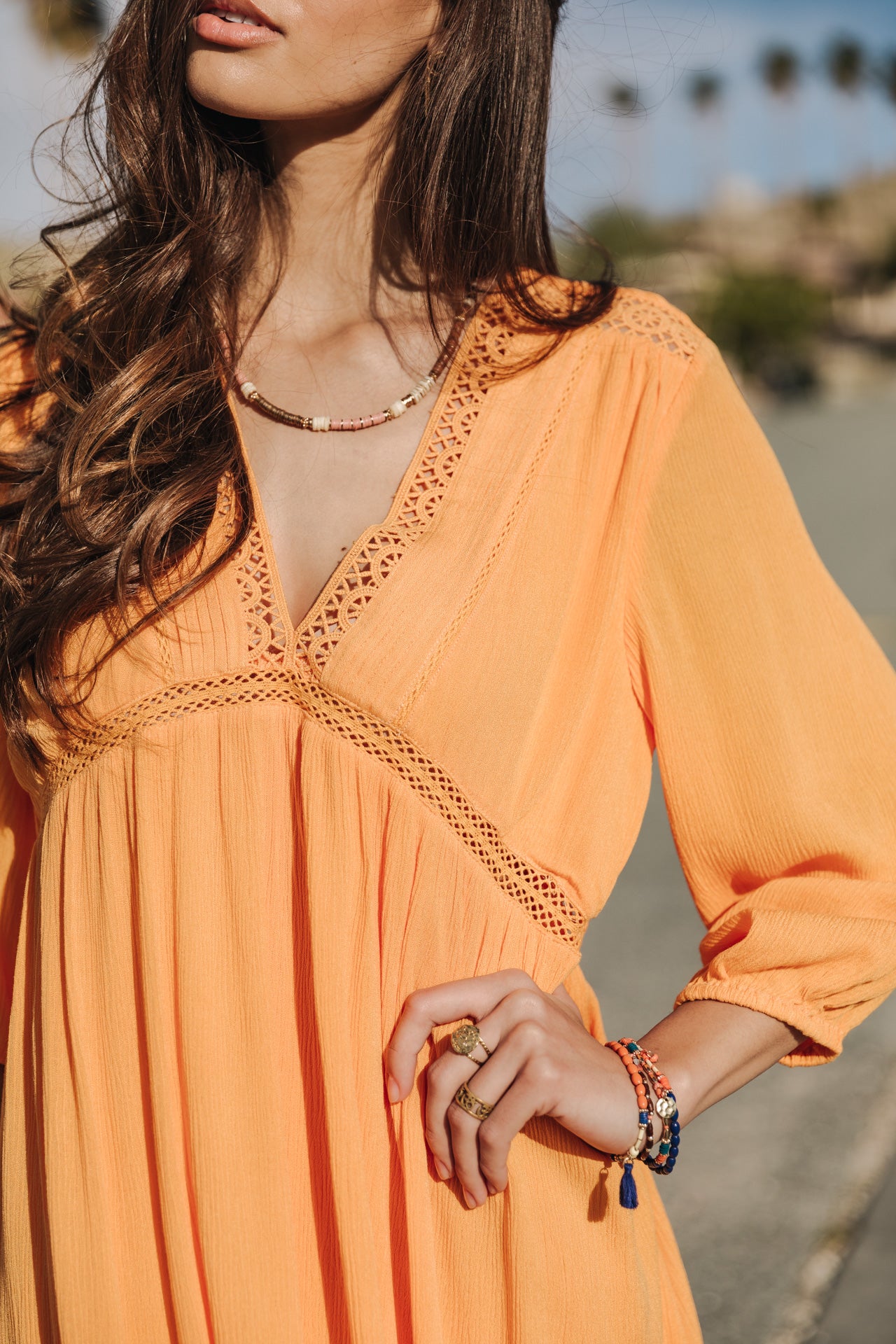 Robe courte ample Frau Rafilda Plain Color safran | Freeman T. Porter