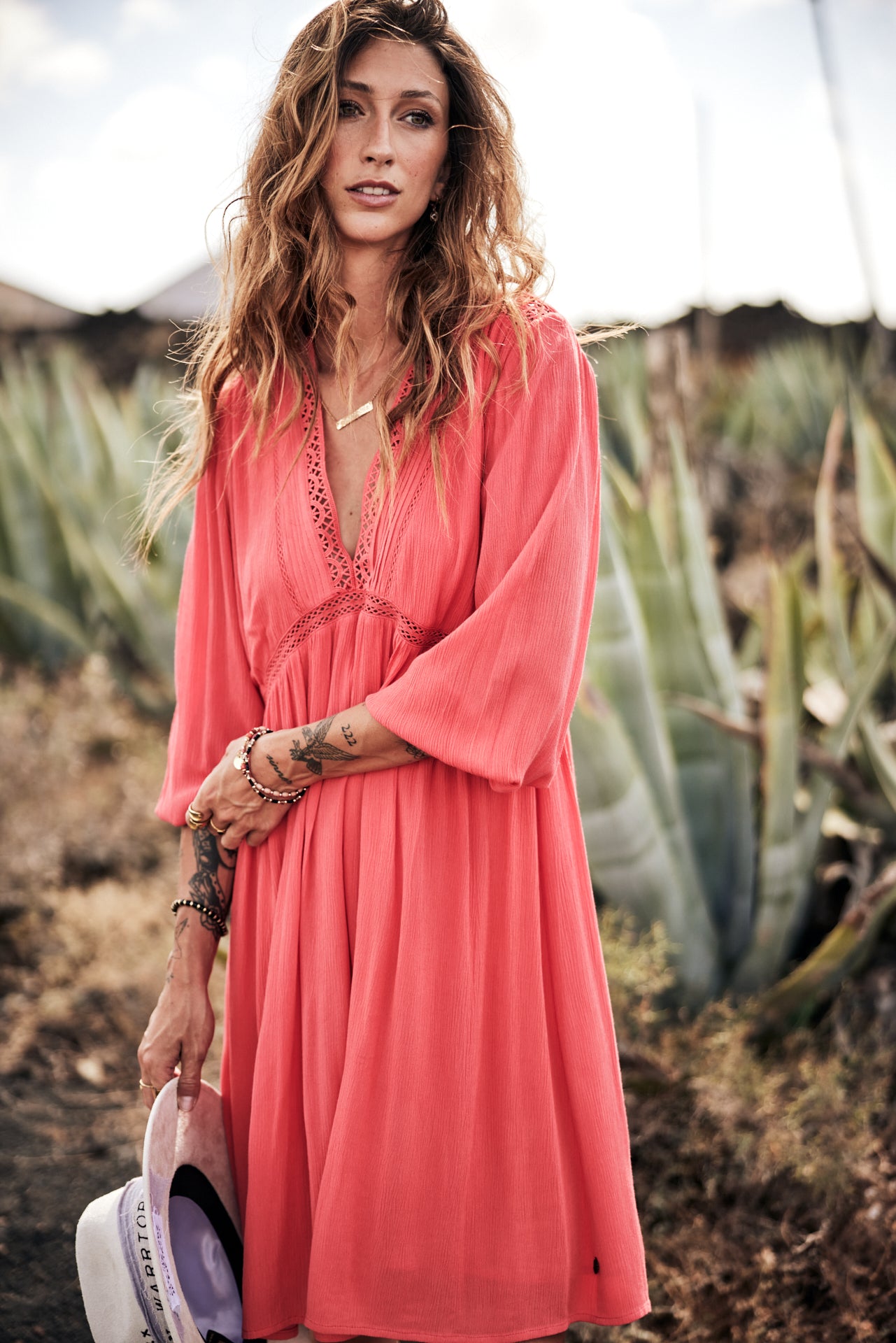 Robe courte ample Frau Rafilda Plain Color cayenne | Freeman T. Porter