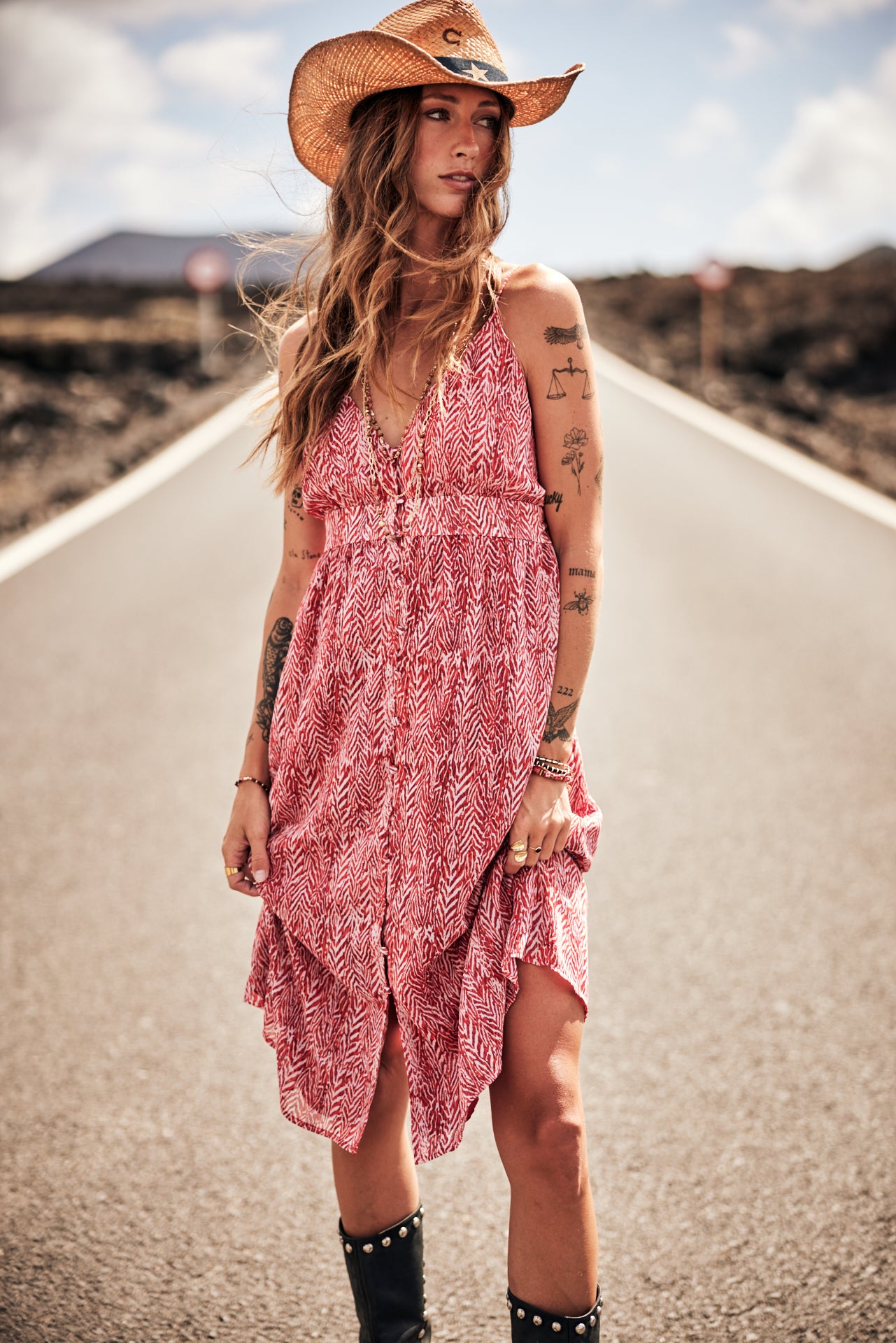 Robe longue Frau Reny Tigrea fiery red | Freeman T. Porter