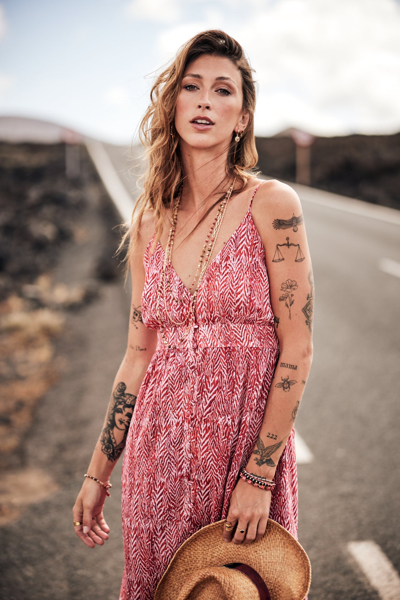 Robe longue Frau Reny Tigrea fiery red | Freeman T. Porter
