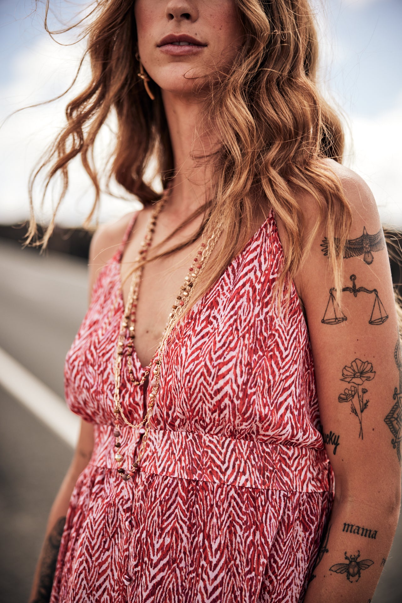 Robe longue Frau Reny Tigrea fiery red | Freeman T. Porter