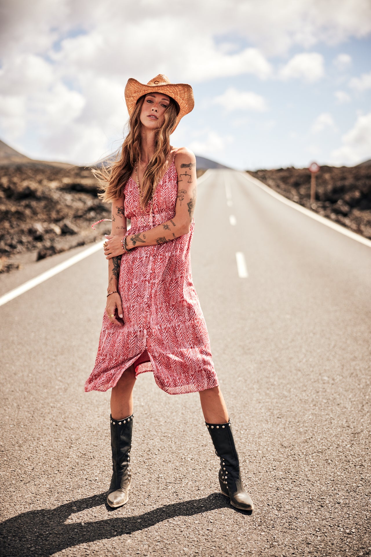Robe longue Frau Reny Tigrea fiery red | Freeman T. Porter