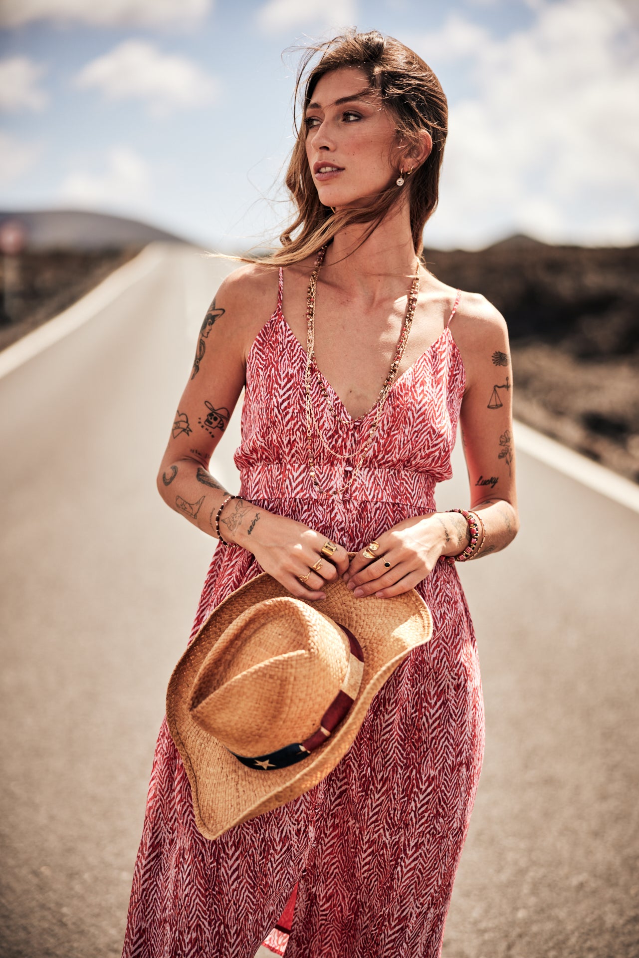 Robe longue Frau Reny Tigrea fiery red | Freeman T. Porter