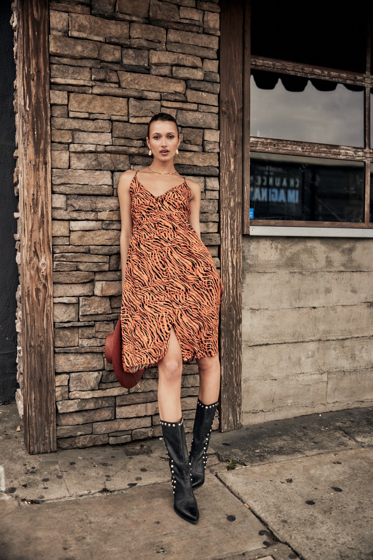 Robe longue Frau Reny Tigerly apricot | Freeman T. Porter