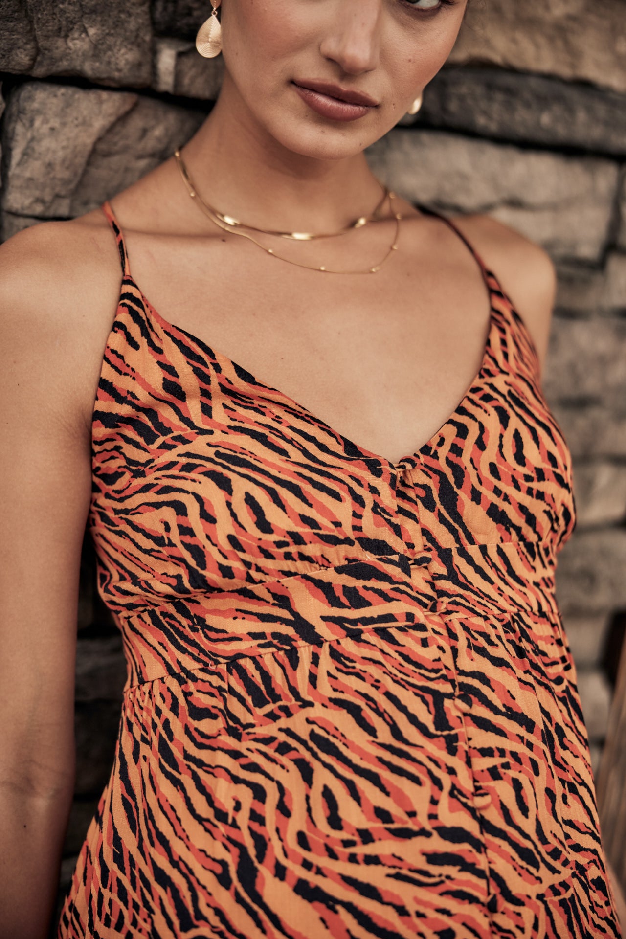 Robe longue Frau Reny Tigerly apricot | Freeman T. Porter